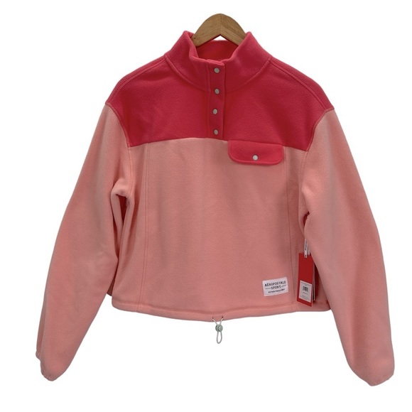 Aeropostale Tops - NWT Aeropostale Sport Fleece Gorpcore Drawstring Mock Neck Snap Pullover